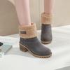 Женские теплые ботинки на подкладке из искусственного меха, ботильоны на блочном каблуке, женская обувь