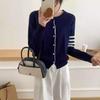 Корейский нежный стиль свитер вязаный кардиган весна и осень новый женский дизайн универсальный топ в стиле колледжа