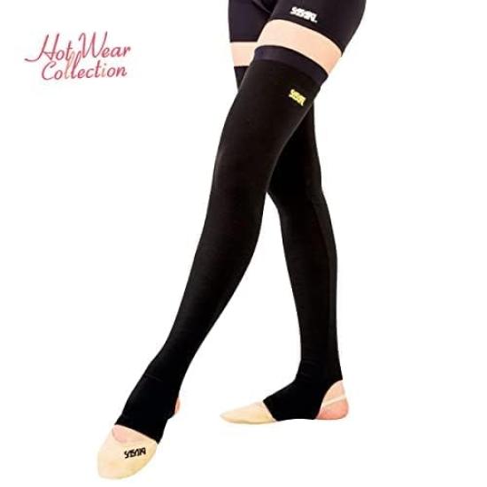 Нижнее белье для художественной гимнастики SASAKI, утеплители выше колена B SF (Руна выстроилась) (черный) HW-8045