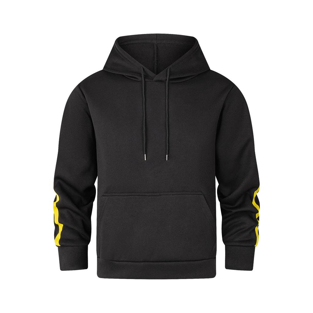 Casual Hoodie with Side Stripe Decoration - Adjustable Drawstring, Kangaroo Pocket, Soft Fabric, Suitable for Daily Urban Casual Wear