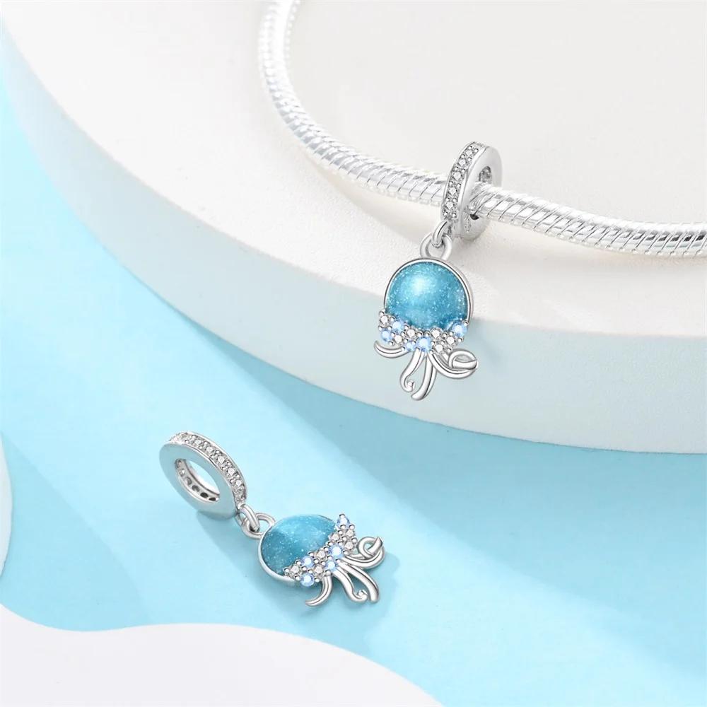 Copper Crabs Ocean Series Blue Turtle Starfish Shell Fit Original Bracelet Charms For Women Diy Fine Jewelry Gifts
