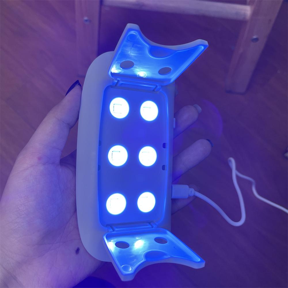 Мини 6 Вт светодиодная УФ-лампа для сушки ногтей, микро USB-устройство для сушки гель-лака, оборудование для дизайна ногтей, 6 светодиодов, маникюрный инструмент для ногтей