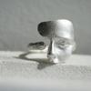 Adjustable Mystical Masked Face Ring Metal Silver Color Goth Style Ring Fashion Open Rings  Party