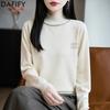 Women's Fashion Casual Fall Winter Solid Color Print Long Sleeve Half Turtleneck Sweaters