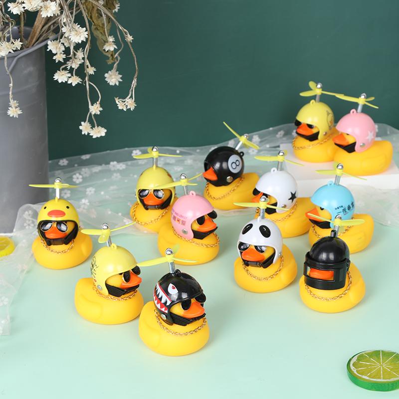 Car Bicycle Decorate Lovely Small Yellow Duck With Sound Helmet Outdoor Sports