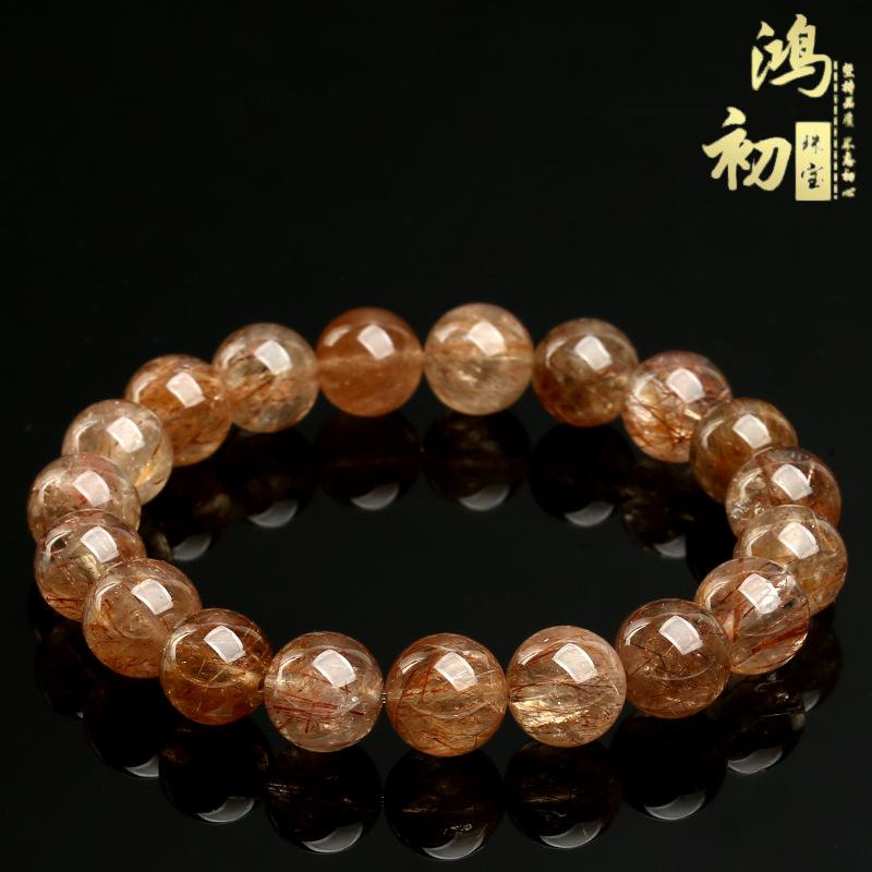 Браслет из натуральных медно-цинковых бусин Hongchu Crystal, полноцветный, натуральный, ледяной, разноцветный