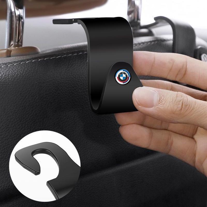 NAZF2 2Pcs Car Seat Back Hooks Auto Accessories For BMW 50th Anniversary Edition E46 E53 E90 E60 E93 E87 G01 G20 X3 X5 F30 F20 G11 E48