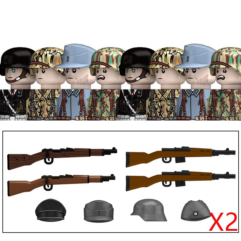 Нетоксичные Военные Вторая Мировая Война Немецкий Флот Бронетанковые Войска Строительные Блоки США 101-я Великобритания Советский Союз Солдаты Пехота Оружие Кубики Игрушки Дети