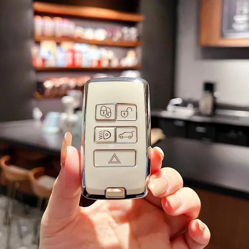 Car Key Case Cover For Land Rover Range Rover Sport Evoque Velar Discovery 5 Jaguar XJ XE XF XJL XFL E-Pace F-Pace Keychain Men