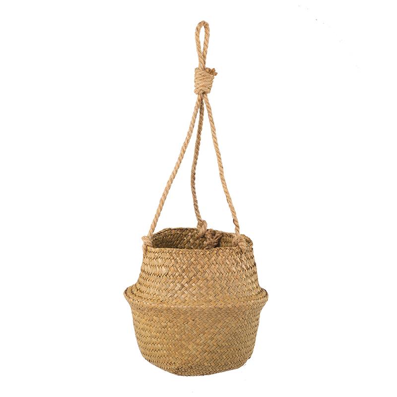 WCIC Новая домашняя подвесная цветочная корзина из морских водорослей с вешалкой, веревка, домашний декор