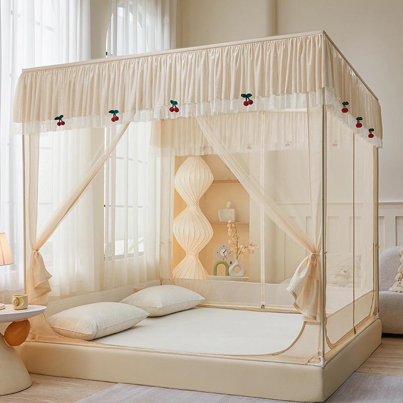 Lace Trim Mosquito Repellent Princess Bedside Canopy