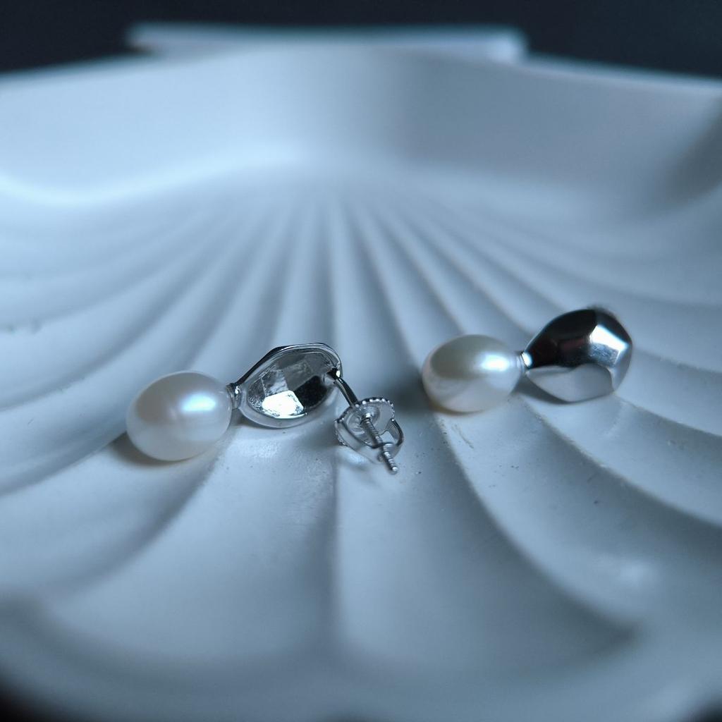 Серебряные серьги с натуральным жемчугом 4.75ct (2186199)