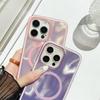 Чехол для телефона Aurora Laser с ослепительным блеском и водной рябью для iPhone 16 Pro Max 14 15 Plus 11 12 13 для магнитной задней крышки Magsafe