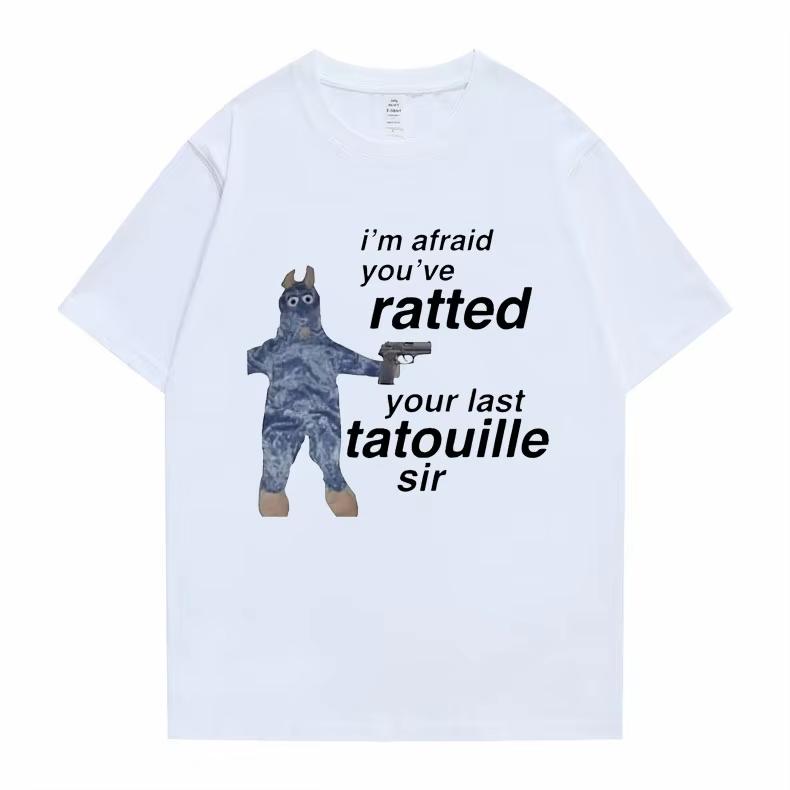 Im Afeaid Youve Your Last Tatouille Sir Tee Shirt Funny Mouse Graphic Tees Summer Unisex Women Cute Oversized Short Sleeve Tshirt