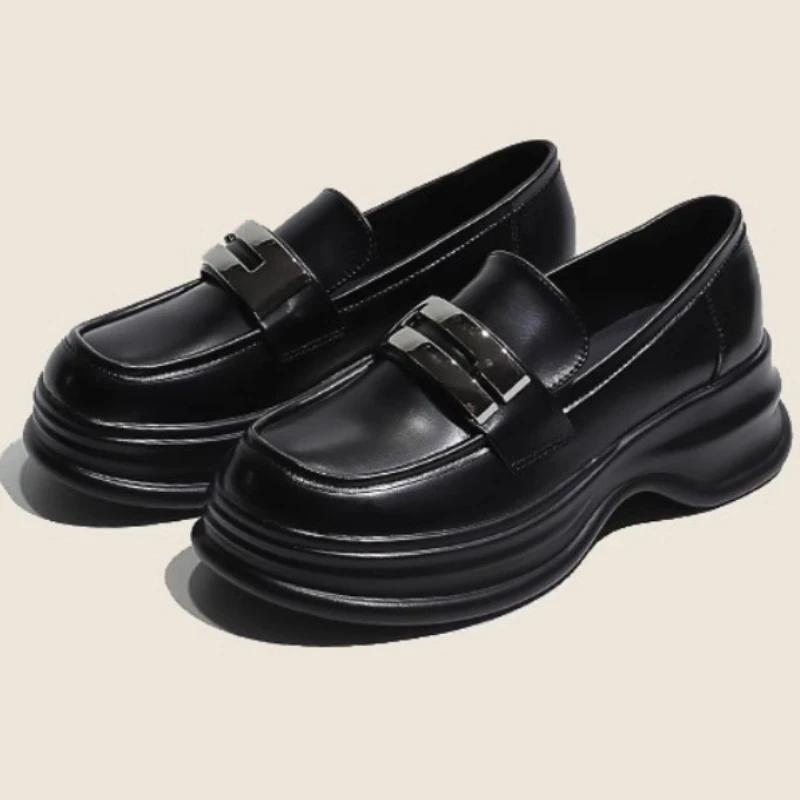 Женские новые однотонные круглые универсальные английские туфли на толстой подошве маленькие кожаные туфли французские ретро кавайные женские туфли Мэри Джейн