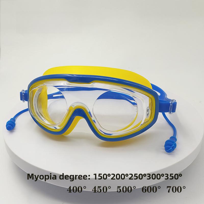 Очки для плавания унисекс с большой оправой для защиты от близорукости – противотуманные, с высоким разрешением, водонепроницаемые для взрослых