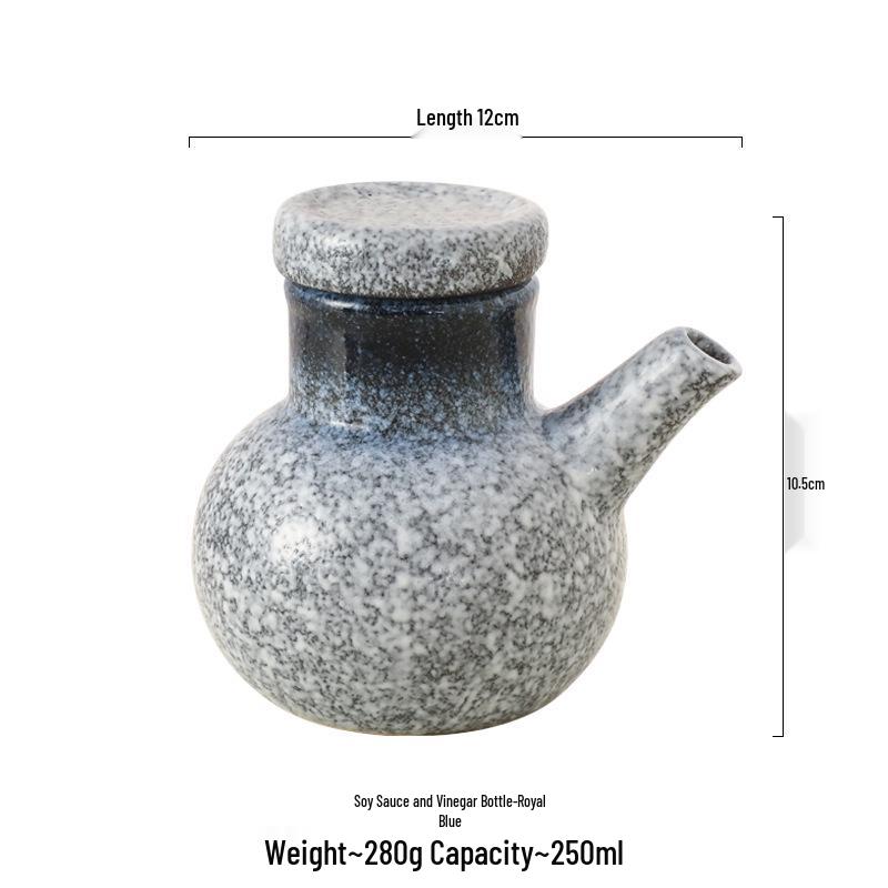 Large Ceramic Vinegar and Soy Sauce Bottle for Japanese Cuisine - Oil and Seasoning Container for Kitchen.