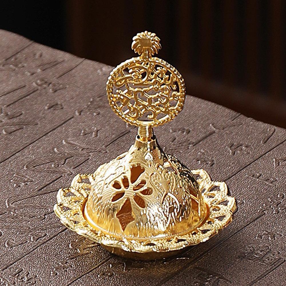 Gold Mini Censer Holder Zinc Zinc Alloy Aromatherapy Burner Creative Metal Incense Burner  Middle East