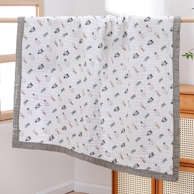 Хлопковое полотенце для новорожденных высокой плотности - Шестислойная марля, Принт, для младенцев и детей