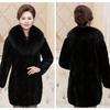 Coat Women's Winter Mid-length Thickened Large Size Fur Collar Was Thin Imitation Fur Mink Fur Coat