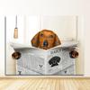 Picture Home Bathroom Decor Dogs Lover Gift Dog Reading Newspaper Toilet Wall Art Canvas Prints Funny Dog Painting Wall
