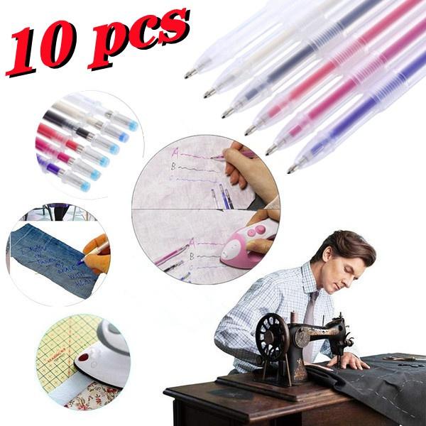 10 Pcs Fabric Markers Pencil Fade Out for Drawing Lines Disappearing Marker Pens Heat Erase Pen PP Multi Purpose DIY Craft Sewing Accessories