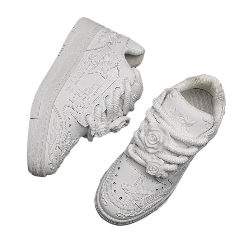 2024 Весна и Осень Рельефная Роза Guochao Niche Creative Star Shoes Мужская и женская обувь для пар Обувь для сноуборда Обувь для спорта и отдыха