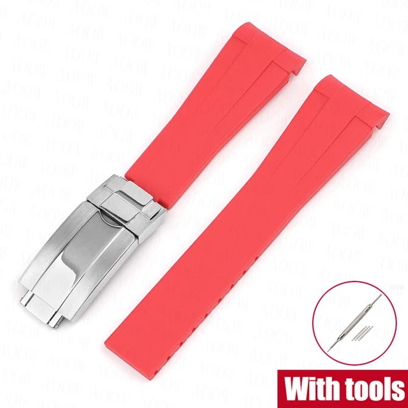 20mm Rubber Strap for Rolex GMT Daytona Submariner Waterproof TPU Curved End Replace Watch Band for Omega X Swatch MoonSwatch