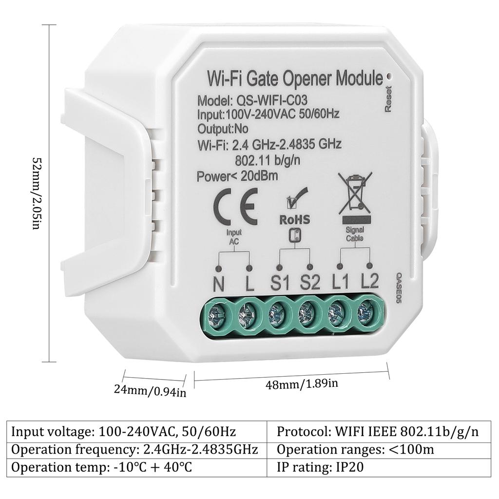 Контроллер открывания гаражных ворот Tuya Wi-Fi, мобильный телефон, удаленное управление через приложение, совместимое с Alexa