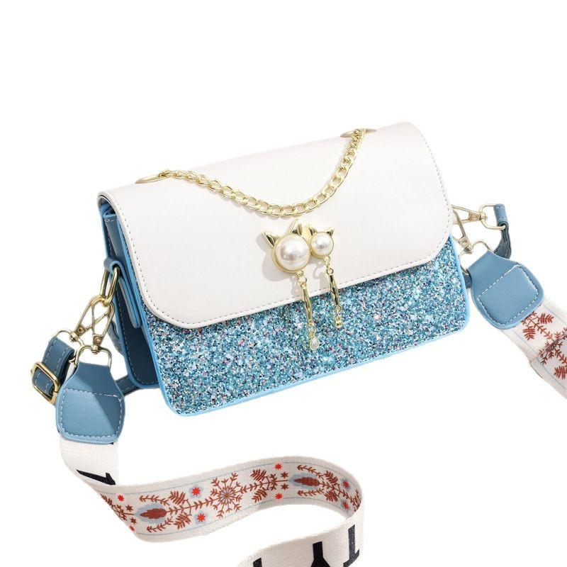 Новая модная сумка из яркой кожи с высоким внешним видом, модная сумка через плечо Senior Sense, сумка через плечо с цепочкой