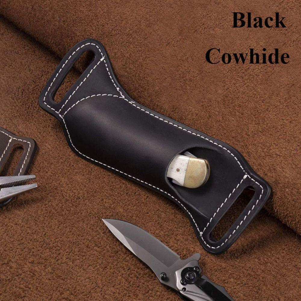 Складной нож 16,5*6,5 см, коричневый чехол-держатель, высококачественный кожаный чехол, снаряжение для кемпинга