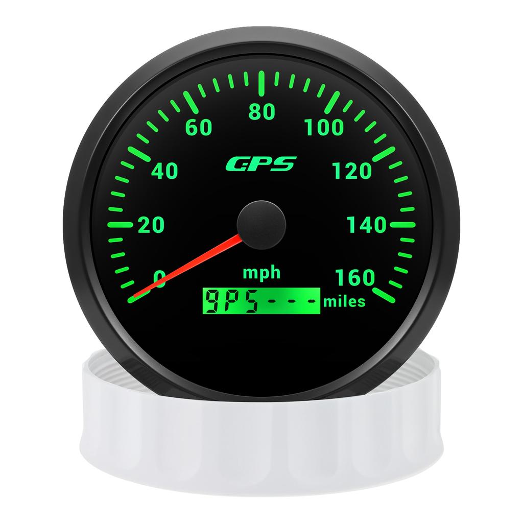 160MPH 110mm GPS Speedometer With GPS Antenna Speed Gauge Total Mileage Waterproof with 7 Colors Backlight for Car Boat Truc