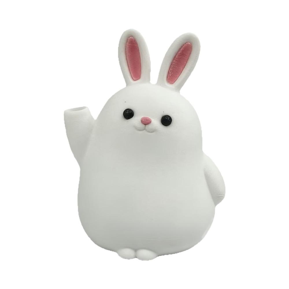 3D Printed Plastic Rabbit Vase Cartoon Desktop Ornament Succulent Planter Gift for Plant Lovers