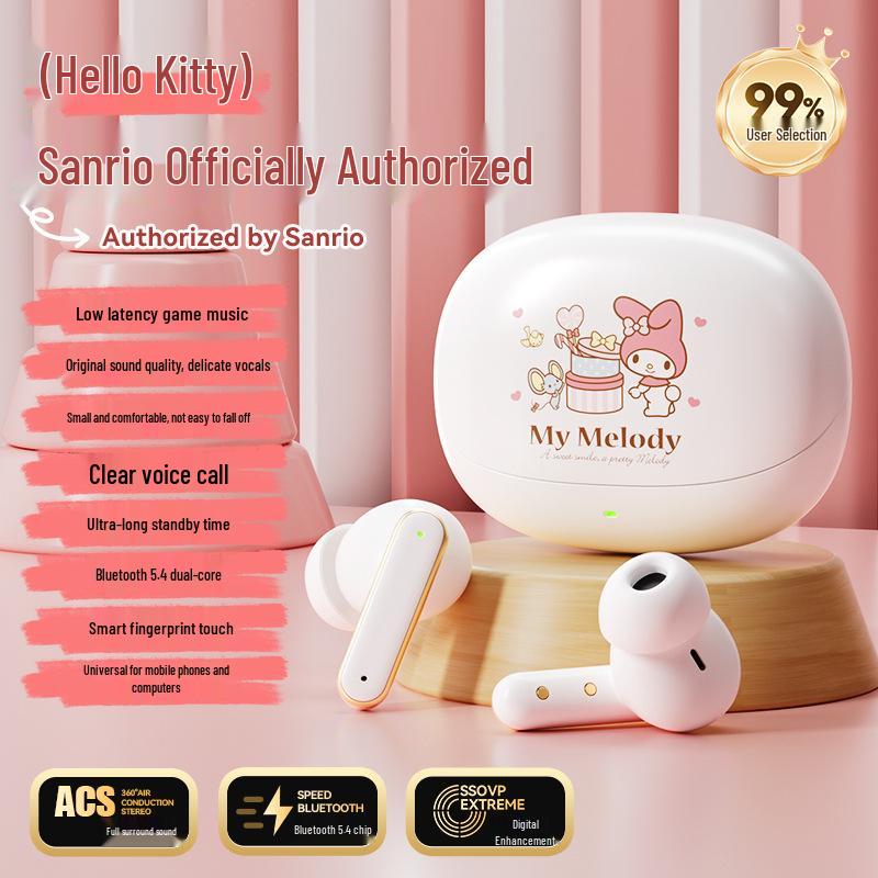 Sanrio Hello Kitty Bluetooth Wireless In-Ear Earphones for Sports & Gaming