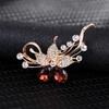 Brooch High-End Sense Niche High-End Women'S Silk Scarf Buckle Alloy Corsage Small Fragrant Wind Pearl Rhinestone High-End