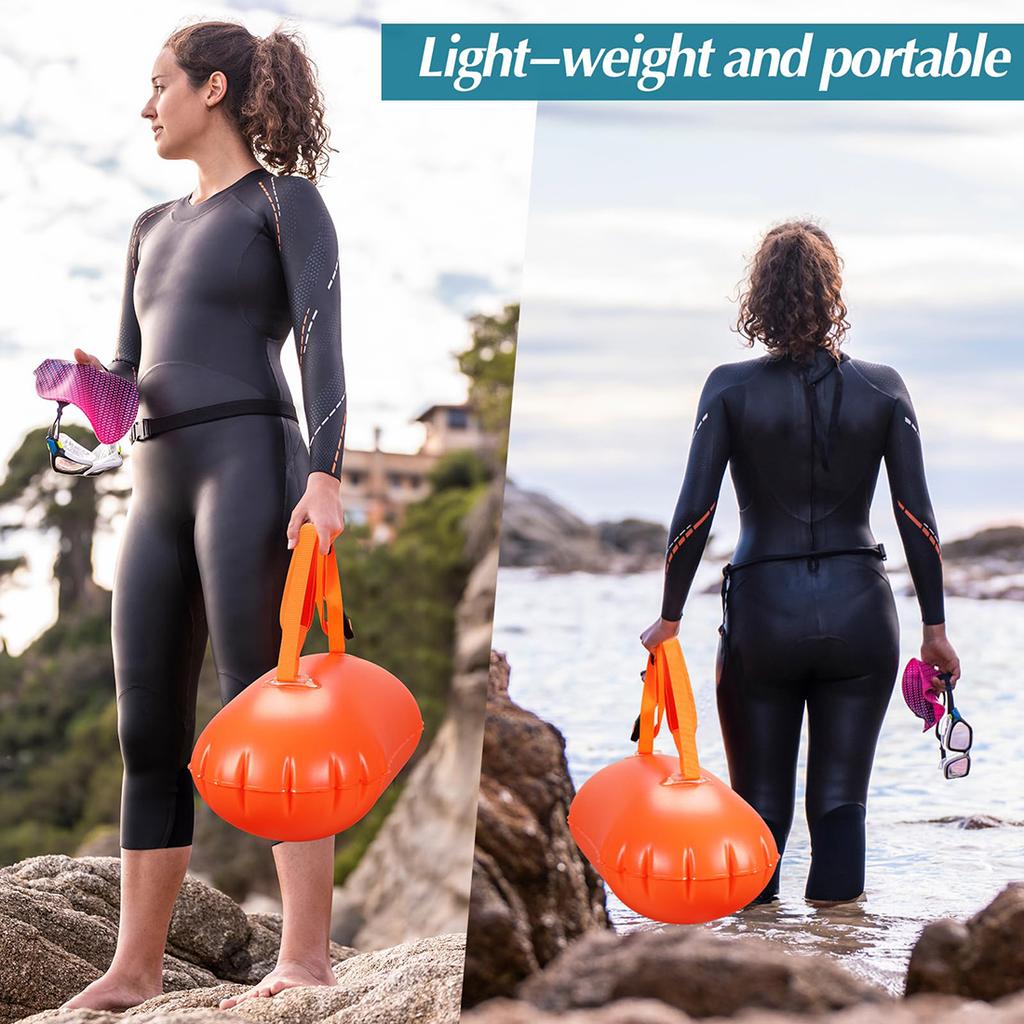 Waterproof Dry Bags Swim Bouy Float Swimming Marine Safety Inflatable Bag Waist Belt for Swimmer,Training,Kayaking,Snorkeling