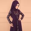 New Party Elegant Muslim Women Long Sleeve Dubai Kaftan Maxi Dress Printed Long Sleeve Maxi Dress Without Hijab