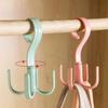 3PCS Creative Multifunctional Rotatable Four Claw Hooks Coat Hanging Bags Scarf Wardrobe Storage Hangers Doorway Hangers Bags
