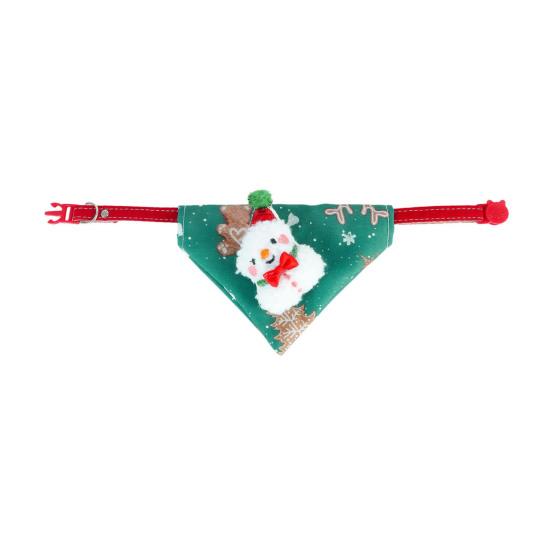 Christmas Cat Bandana Pet Triangle Scarf Funny Bib with Plush Santa Reindeer Xmas Tree Bandana Collar for Dogs Cats Holiday Dress-up