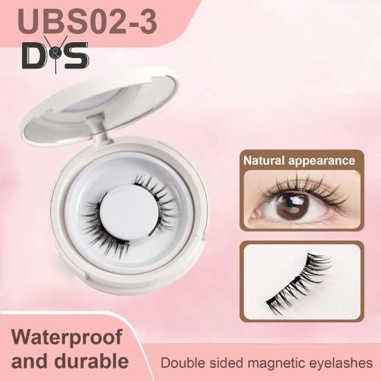 1 Set Magnetic False Eyelashes with Lash Applicator Clip Reusable Natural Wispy Double Sided Magnetic Fake Lashes with Clamp Women Eye Makeup Tools