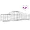 VidaXL Curved Gabion Baskets 14 Pcs 200x50x40/60 Cm Galvanized Iron, Gabion, Gabion Cage, Gabion Wall Basket, Wall 3146269