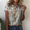 Summer Women 3D Floral Plants Printing T-Shirt Fashion Tops Tees Ladies Casual Short Sleeve Clothing