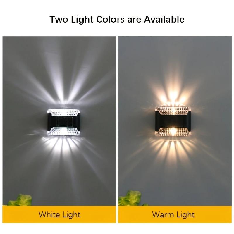 2/4/8 шт. Солнечные настенные светильники с аморфным дизайном вверх/вниз - Наружное ландшафтное освещение для сада, двора, для использования ночью