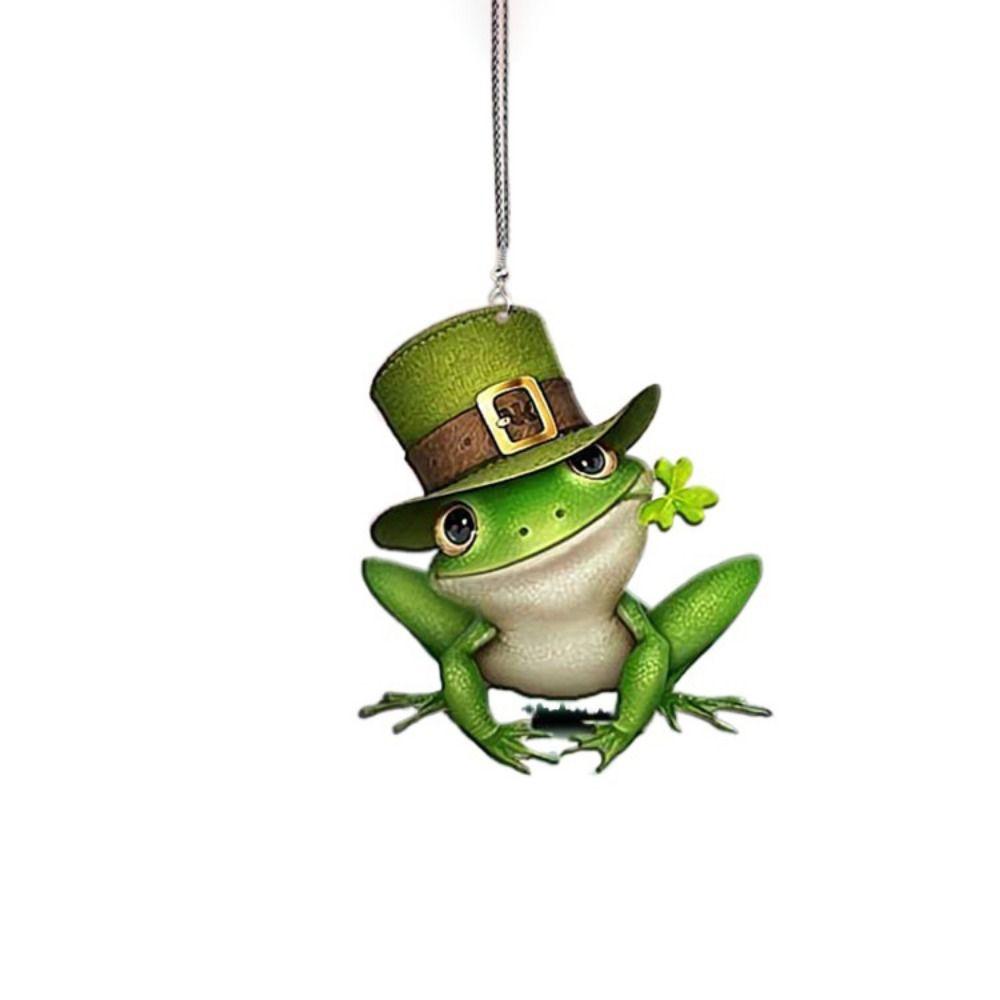 Зеленая лягушка декоративная подвеска из мультфильма «Рождественская елка» из акрила, подвеска на зеркало заднего вида для салона автомобиля