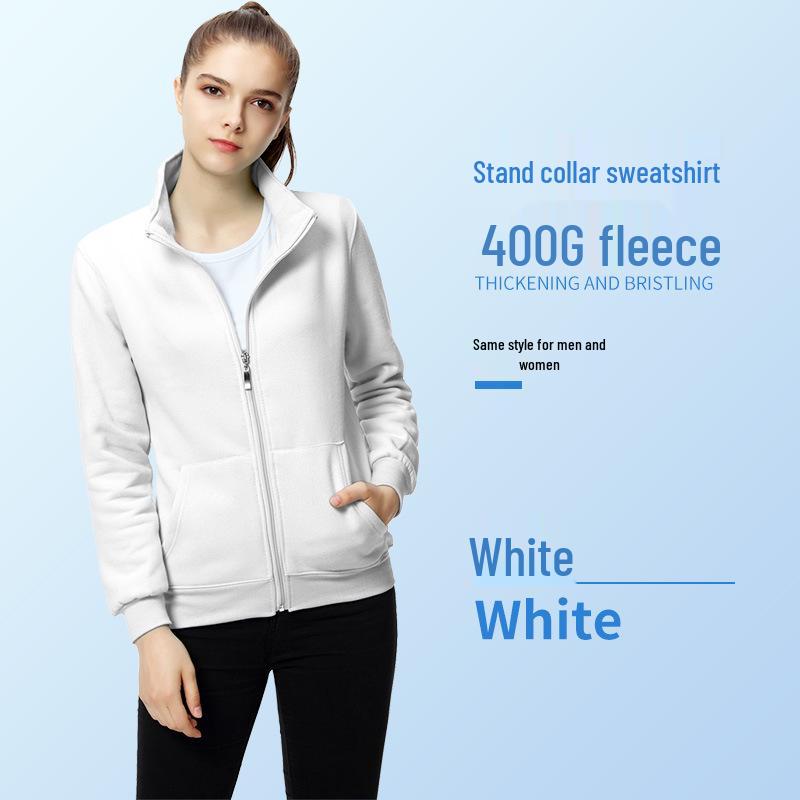 Custom Long Sleeve Cotton Zipper Sweatshirt Jacket with Turn-Down Collar and Logo for Corporate Culture