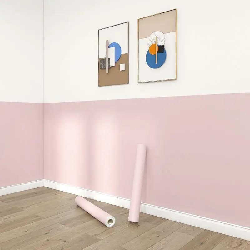 Корея Розовые Водонепроницаемые Обои Самоклеящиеся Для Дома Спальни Комнаты в Общежитии Наклейки на Стену Утолщенные Клеящиеся Для Стола Шкафа Ремонт