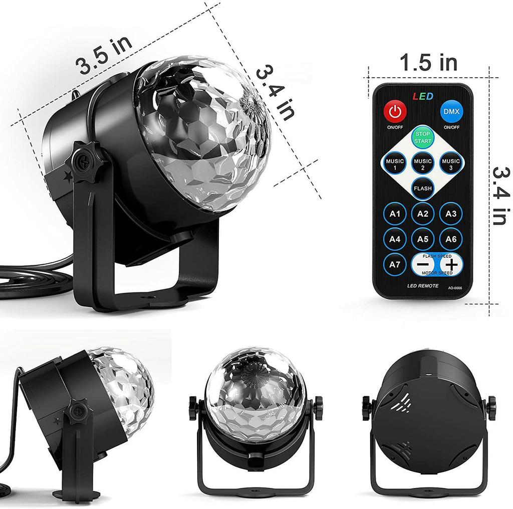 Remote Control LED Mini Crystal Ball DJ Stage Light with Starry Sky Projection