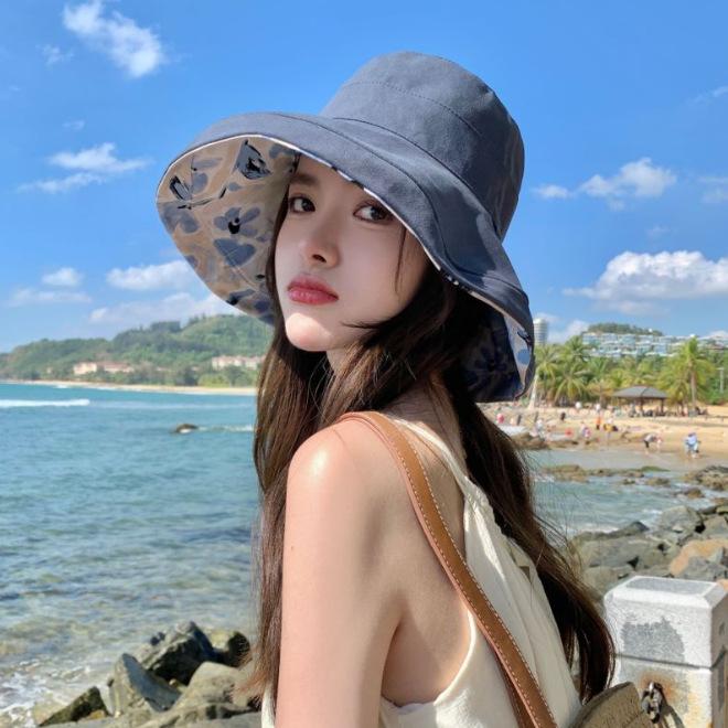 2024 Новая двухсторонняя рыболовная шляпа для весны и лета, Южная Корея, солнцезащитная шляпа для отдыха на открытом воздухе, дышащая шляпа от солнца