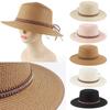 Женская шляпа-купол с плоским верхом, солнцезащитная соломенная шляпа, модная шляпа от солнца с плоским верхом