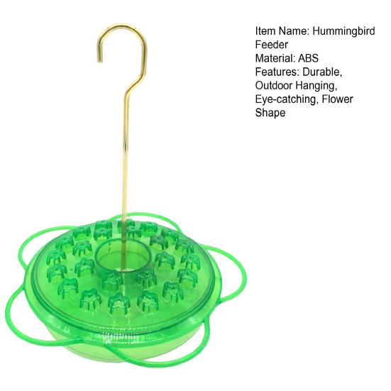 Кормушка для колибри для уличного использования, подвесная пластиковая кормушка для диких птиц с 24 отверстиями для кормления и насестом для декора лужайки сада и патио